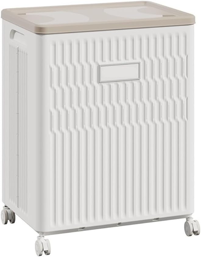 Foldable Storage Bin with Wheels and Flip-Top Lid, Large Capacity Rolling Organizer Box for Home, Closet, Bedroom & Garage Storage