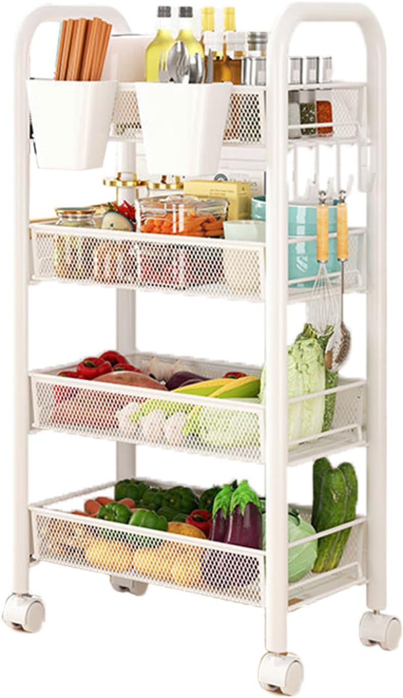 Multipurpose Carbon Steel Kitchen Storage Shelf, Fruit and Vegetable Organizer Basket Rack for Countertop, Pantry & Home Organization