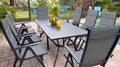 9-Piece Outdoor Dining Set for 8 with Folding Chairs & Aluminum Rectangular Table, All-Weather Patio Furniture Set for Garden, Backyard & Poolside