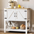 Modern Farmhouse Console Table with Storage Cabinet, 32" Entryway Table with Outlets and USB Ports, Buffet Sideboard & Coffee Bar Cabinet for Living Room, Kitchen & Hallway