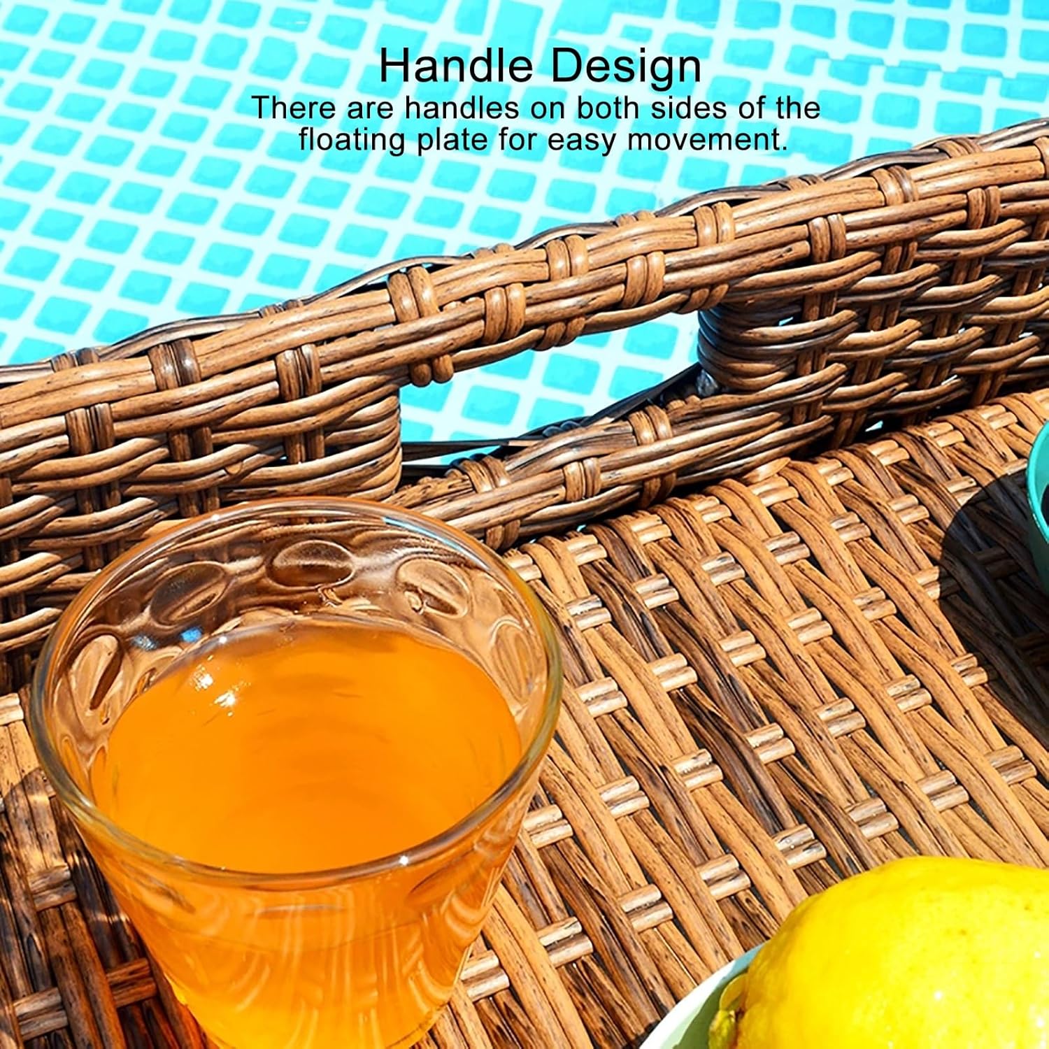 Round Floating Pool Serving Tray Table, Luxury Floating Food & Drink Bar Tray for Pool Parties, Resorts, Spa Days & Outdoor Entertaining