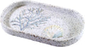 Coastal Vanity Tray Bathroom Organizer, Decorative Guest Bathroom Essentials Tray, Sea Inspired Terrazzo Style Countertop Storage Tray