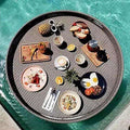 Round Floating Pool Serving Tray Table, Luxury Floating Food & Drink Bar Tray for Pool Parties, Resorts, Spa Days & Outdoor Entertaining